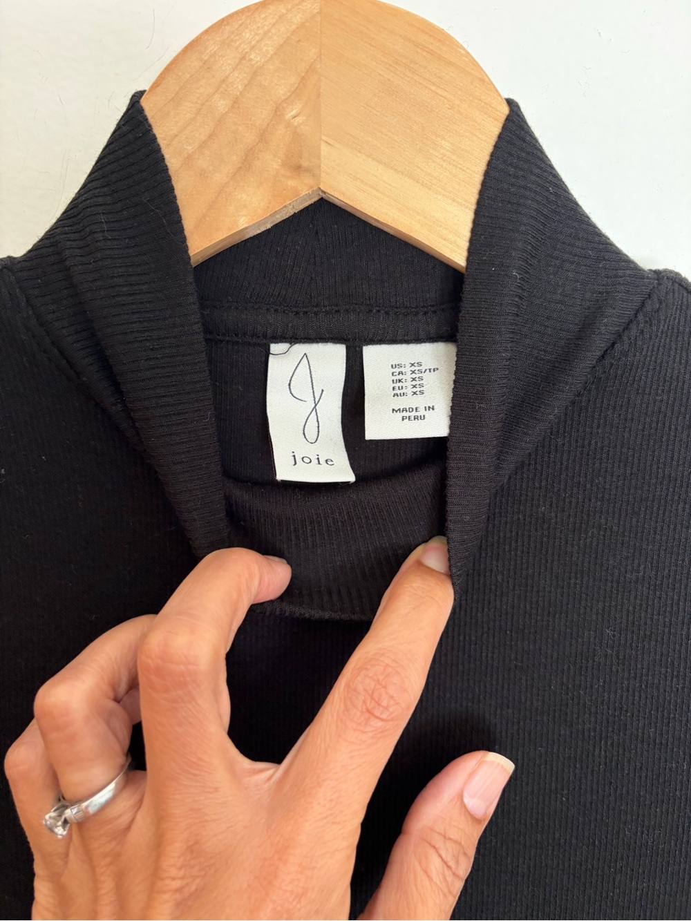Joie Ribbed Mockneck Fitted Tee - Picture 3 of 4